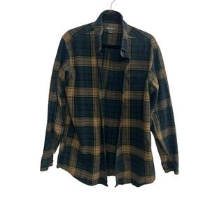 Rugged Plaid Flannel Shirt Eddie Bauer Green XL Tall Outdoor Core Fit